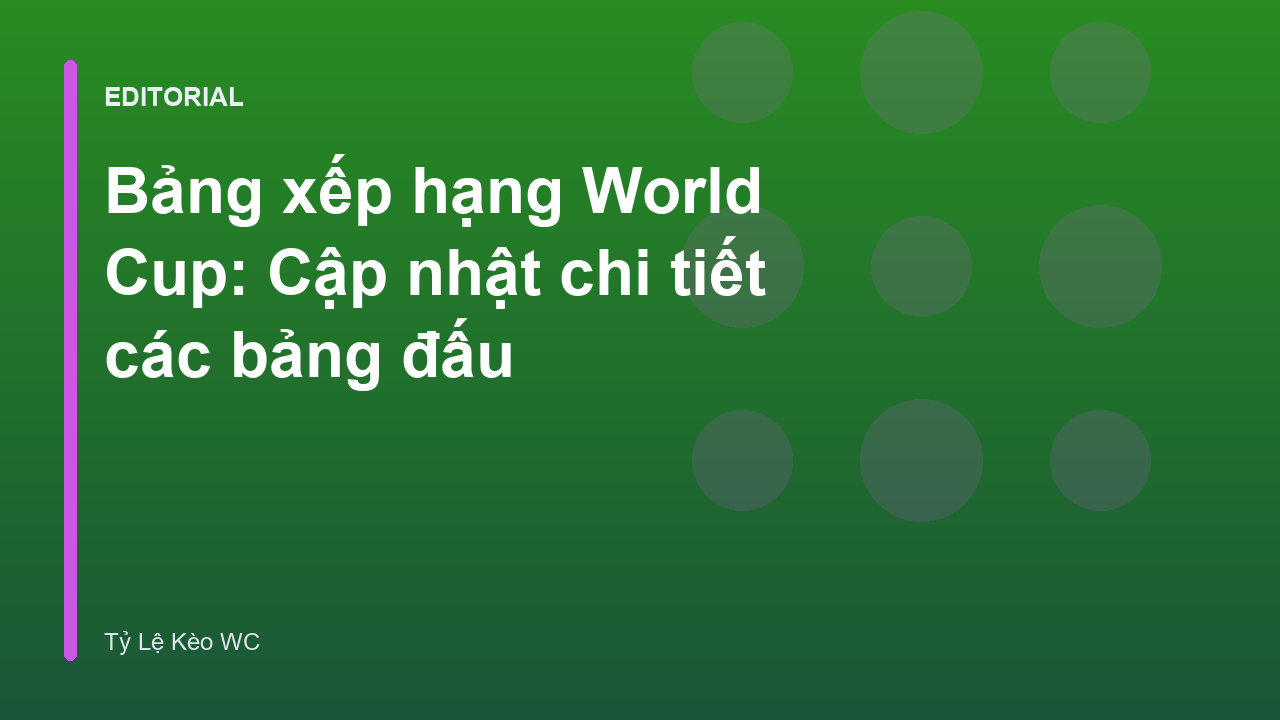 Bảng xếp hạng World Cup các bảng đấu